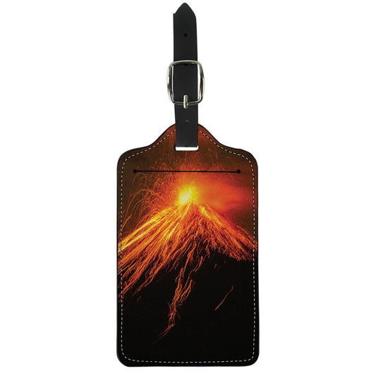 Fire Volcano Print Luggage Tag