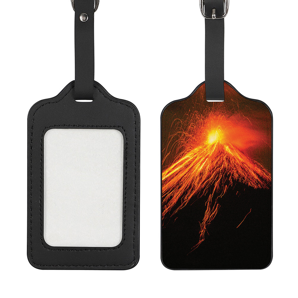 Fire Volcano Print Luggage Tag