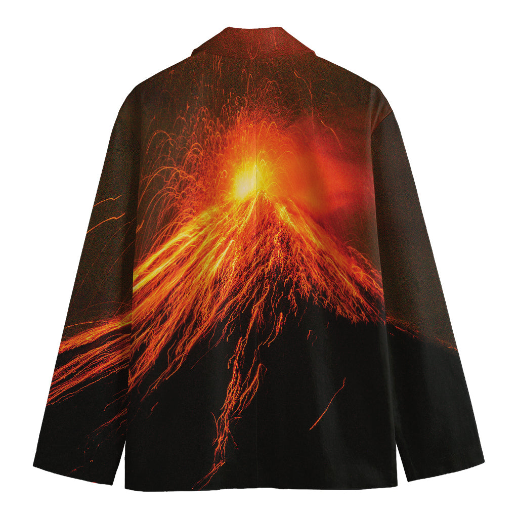 Fire Volcano Print Men's Blazer