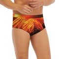 Fire Volcano Print Men's Briefs