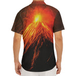Fire Volcano Print Men's Deep V-Neck Shirt