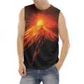 Fire Volcano Print Men's Fitness Tank Top
