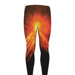 Fire Volcano Print Men's leggings