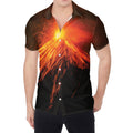 Fire Volcano Print Men's Shirt