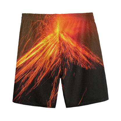 Fire Volcano Print Men's Sports Shorts