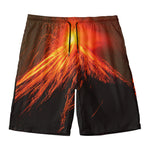 Fire Volcano Print Men's Swim Trunks