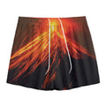Fire Volcano Print Mesh Shorts
