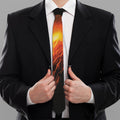 Fire Volcano Print Necktie