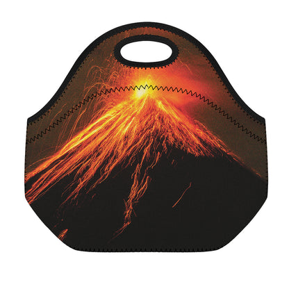 Fire Volcano Print Neoprene Lunch Bag