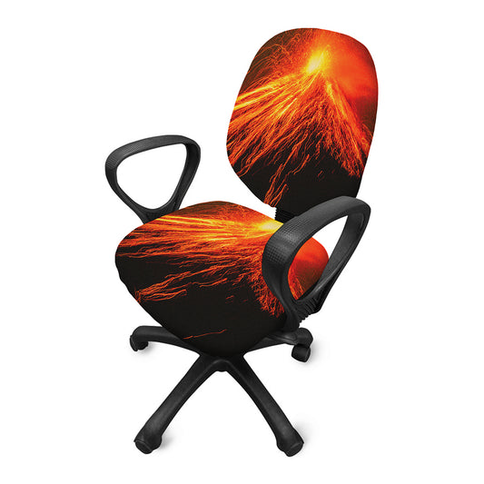 Fire Volcano Print Office Chair Cover