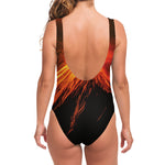 Fire Volcano Print One Piece Swimsuit