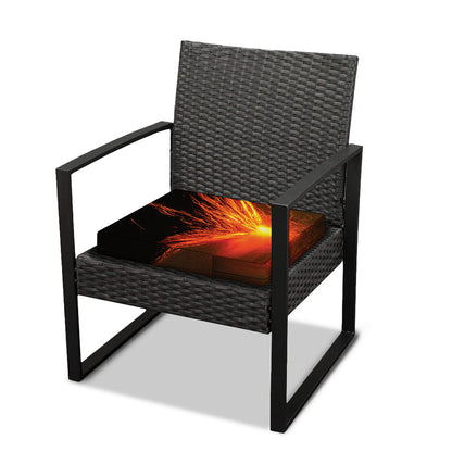 Fire Volcano Print Outdoor Seat Cushion Cover