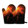 Fire Volcano Print Oven Mitts