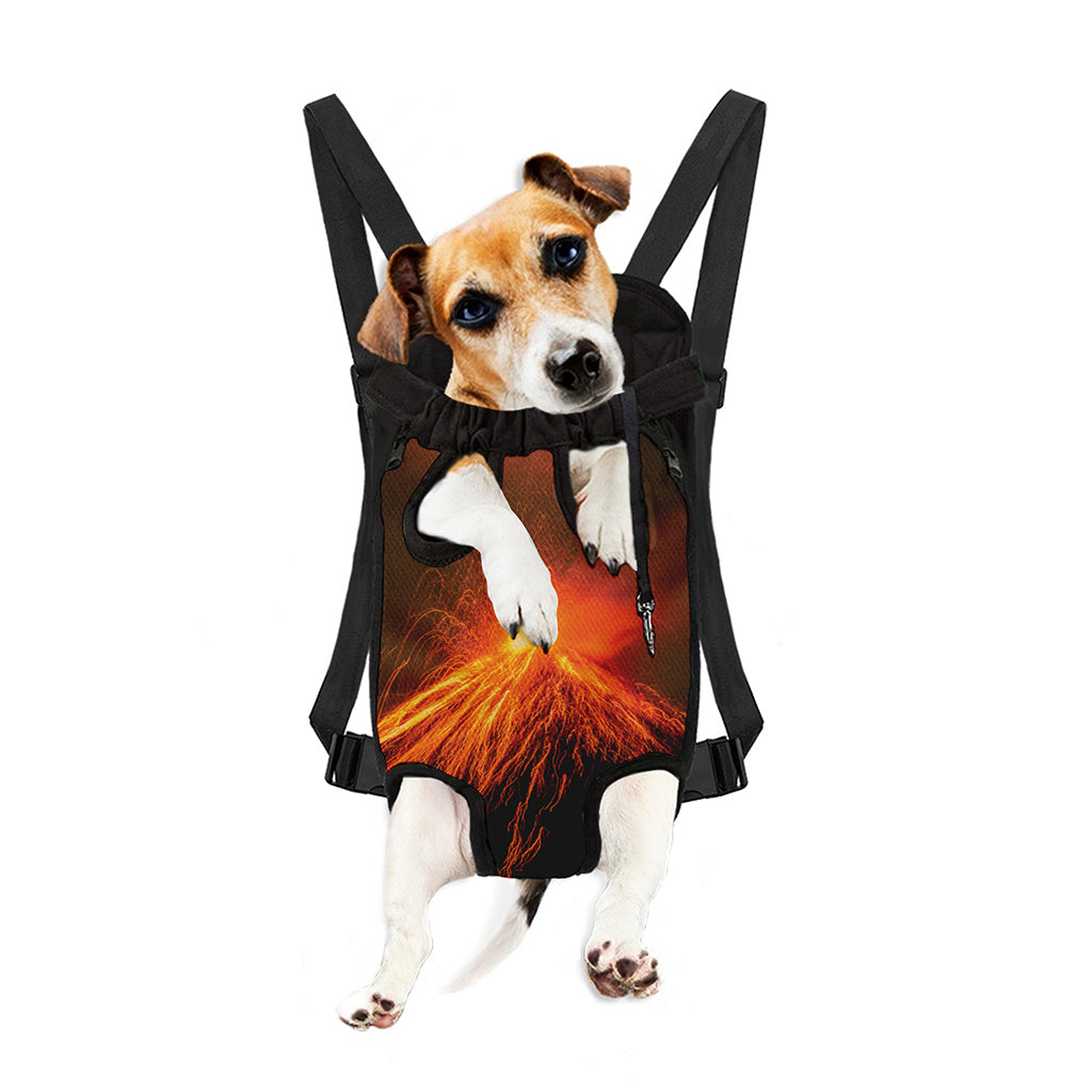 Fire Volcano Print Pet Carrier Backpack