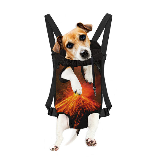 Fire Volcano Print Pet Carrier Backpack