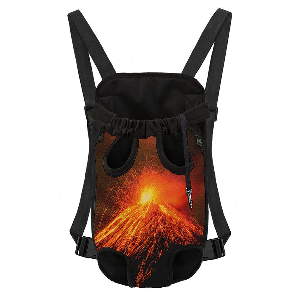 Fire Volcano Print Pet Carrier Backpack