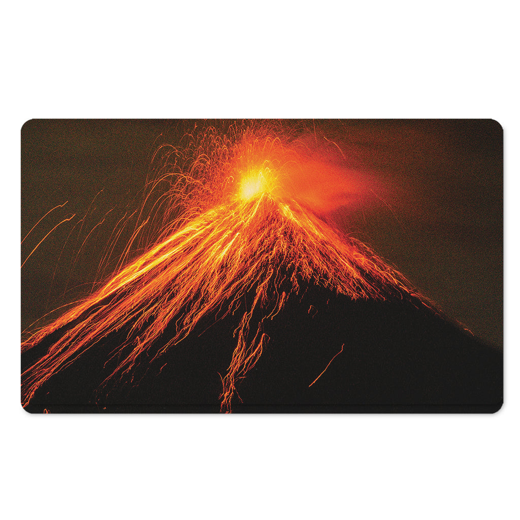 Fire Volcano Print Polyester Doormat