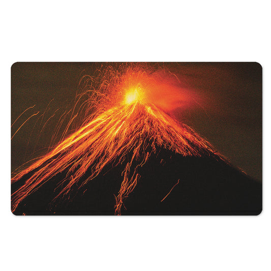 Fire Volcano Print Polyester Doormat