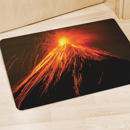 Fire Volcano Print Polyester Doormat