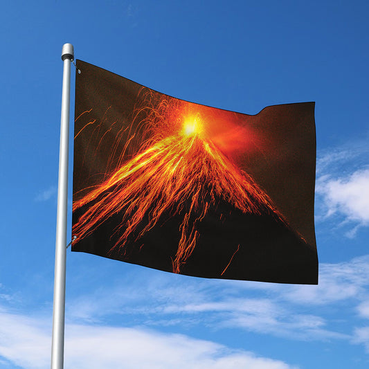 Fire Volcano Print Polyester Flag