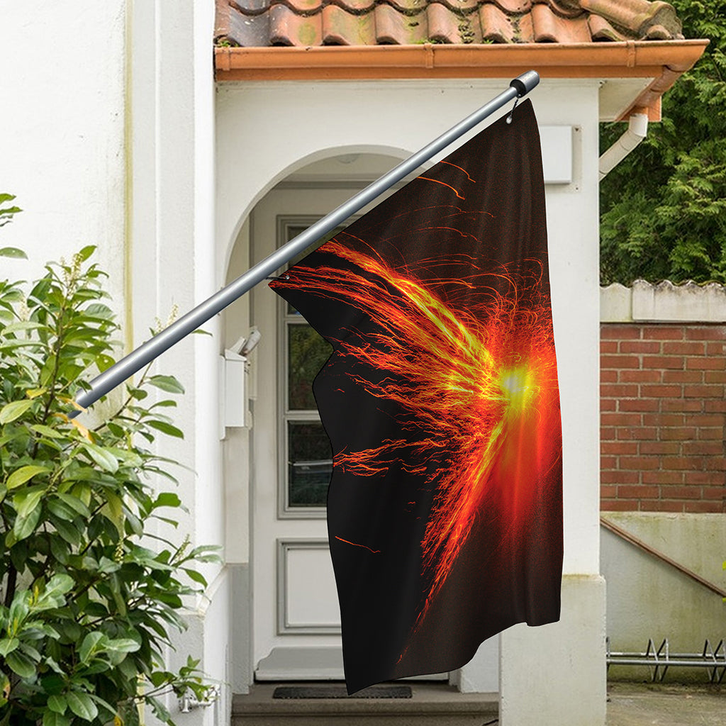 Fire Volcano Print Polyester Flag