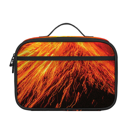 Fire Volcano Print Portable Lunch Bag