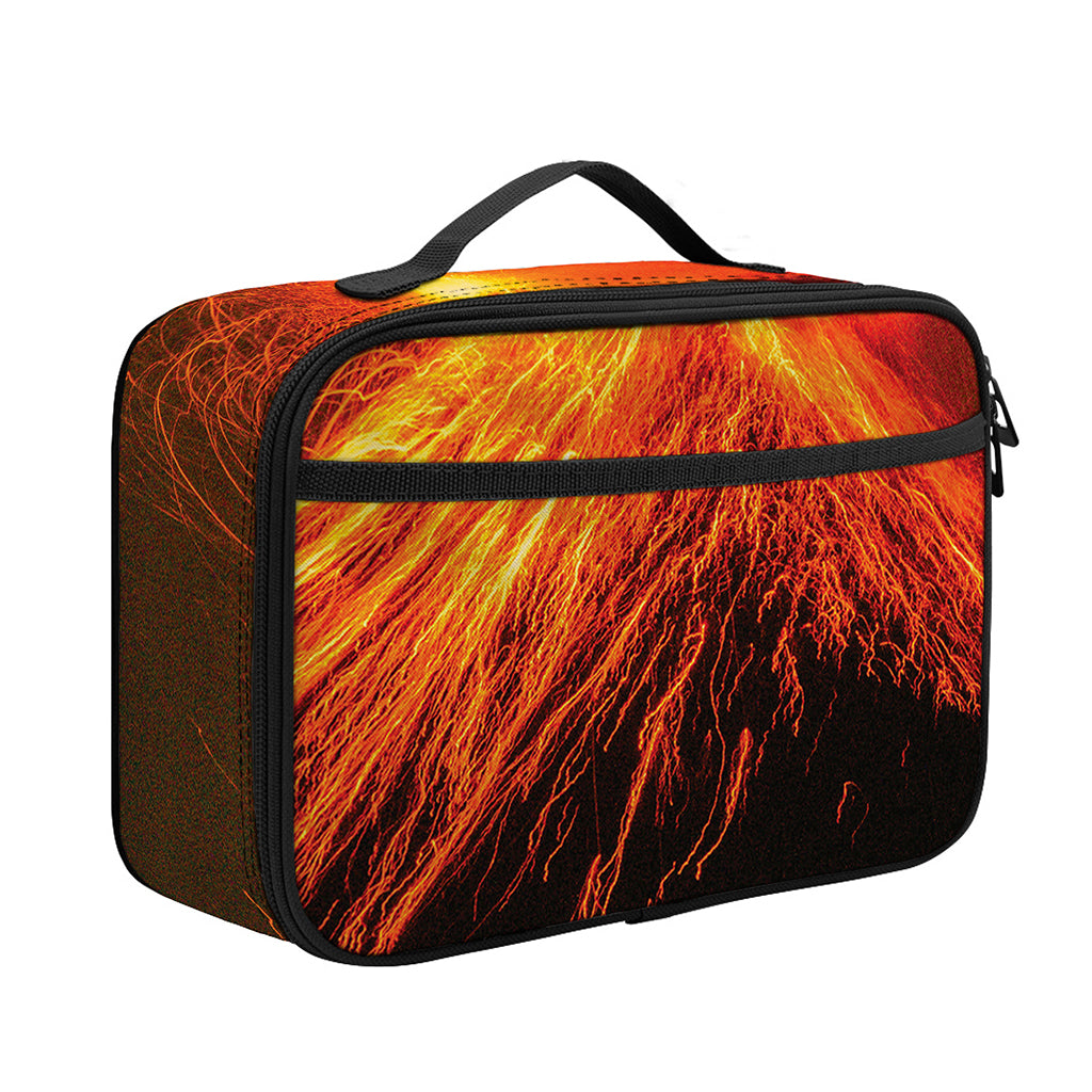 Fire Volcano Print Portable Lunch Bag