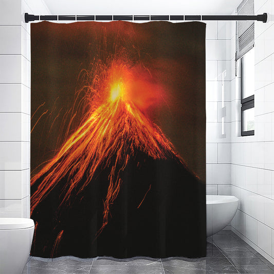 Fire Volcano Print Premium Shower Curtain