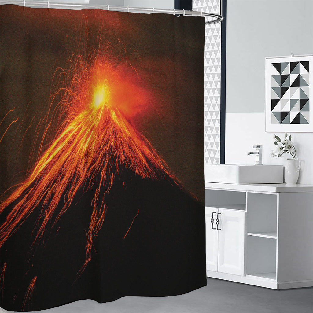 Fire Volcano Print Premium Shower Curtain