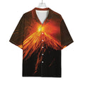 Fire Volcano Print Rayon Hawaiian Shirt