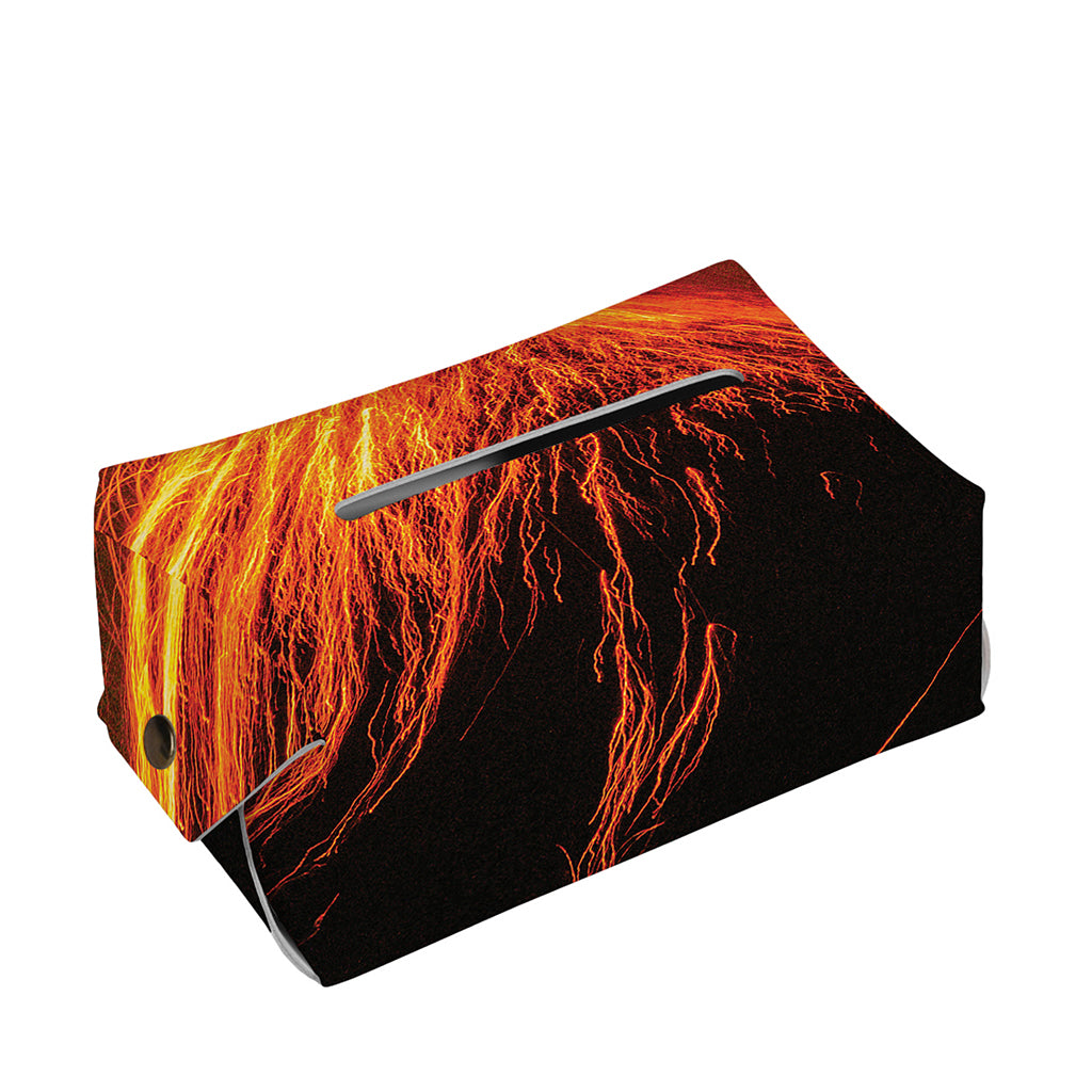 Fire Volcano Print Rectangle Tissue Box Cover