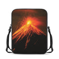 Fire Volcano Print Rectangular Crossbody Bag