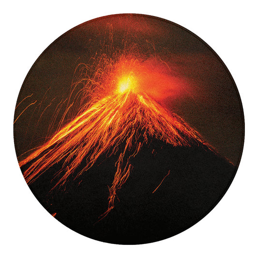 Fire Volcano Print Round Blanket
