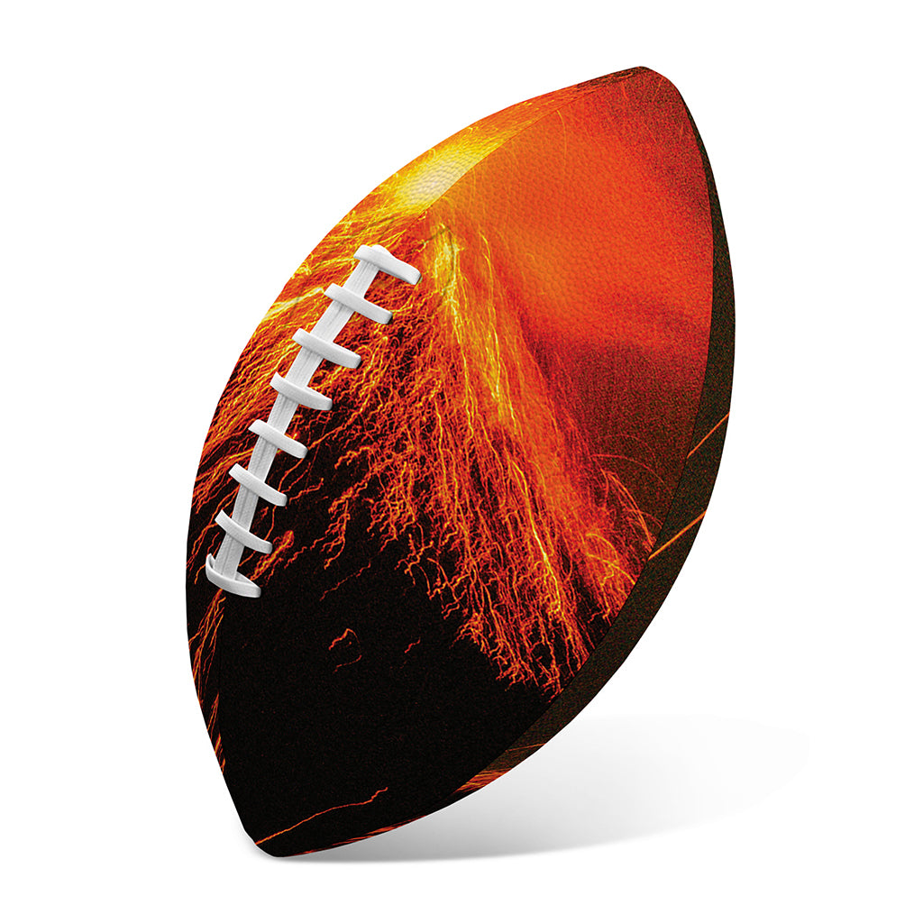 Fire Volcano Print Rugby Ball