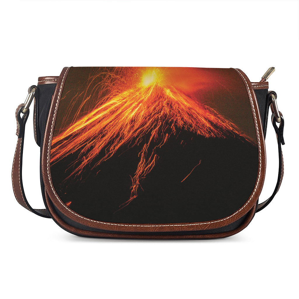 Fire Volcano Print Saddle Bag