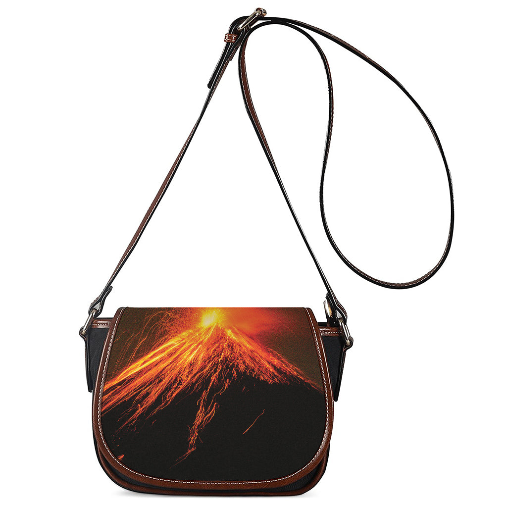 Fire Volcano Print Saddle Bag