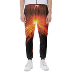 Fire Volcano Print Scuba Joggers