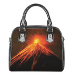 Fire Volcano Print Shoulder Handbag