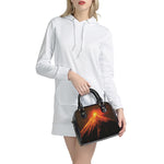 Fire Volcano Print Shoulder Handbag