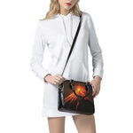 Fire Volcano Print Shoulder Handbag