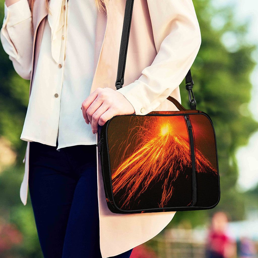 Fire Volcano Print Shoulder Strap Bible Bag