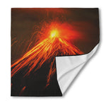 Fire Volcano Print Silk Bandana