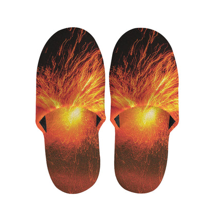 Fire Volcano Print Slippers
