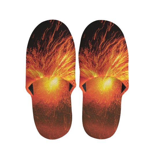 Fire Volcano Print Slippers