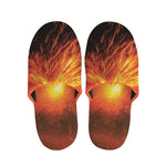 Fire Volcano Print Slippers