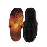 Fire Volcano Print Slippers