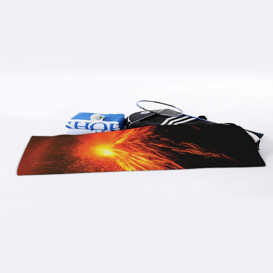 Fire Volcano Print Sports Towel