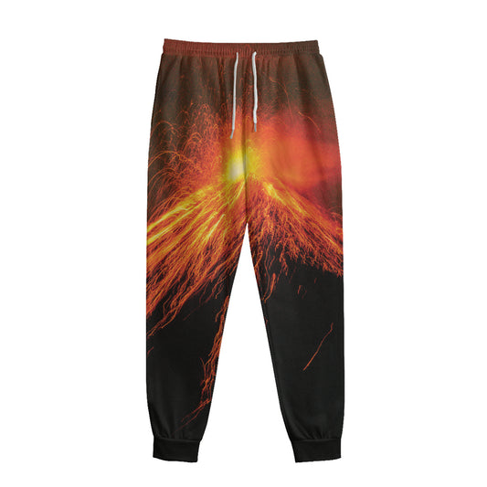Fire Volcano Print Sweatpants