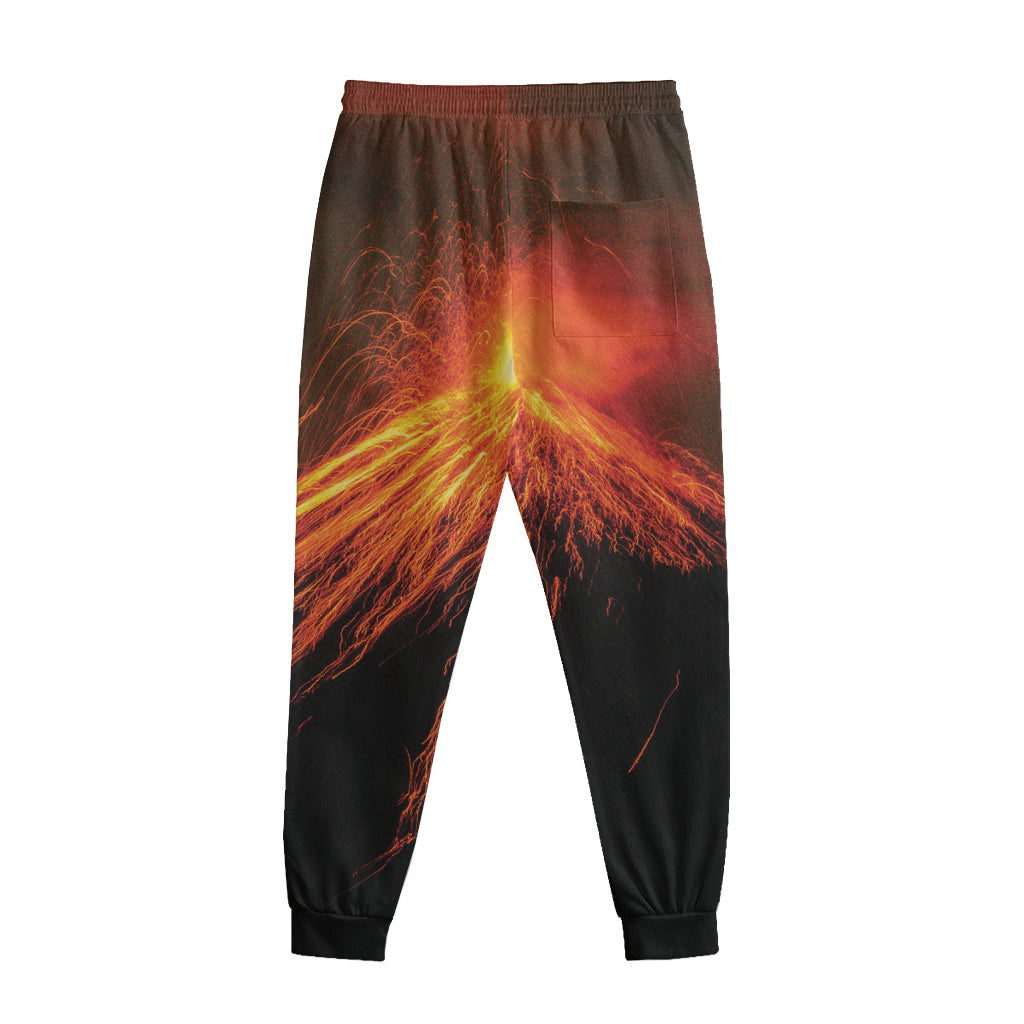 Fire Volcano Print Sweatpants