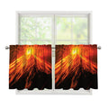 Fire Volcano Print Tier Curtains